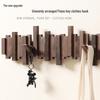 Creative Wooden Wall-Mounted Piano Key Coat Rack with Entrance Hooks