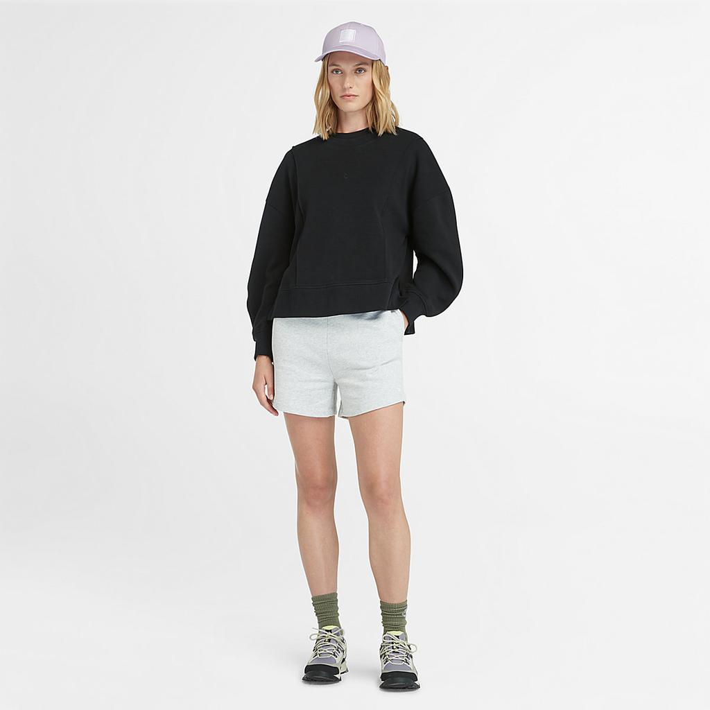 Timberland Solid Color Round Neck Long Sleeve Pullover Sweatshirt Women Sweatshirt Black A5NQQ-001