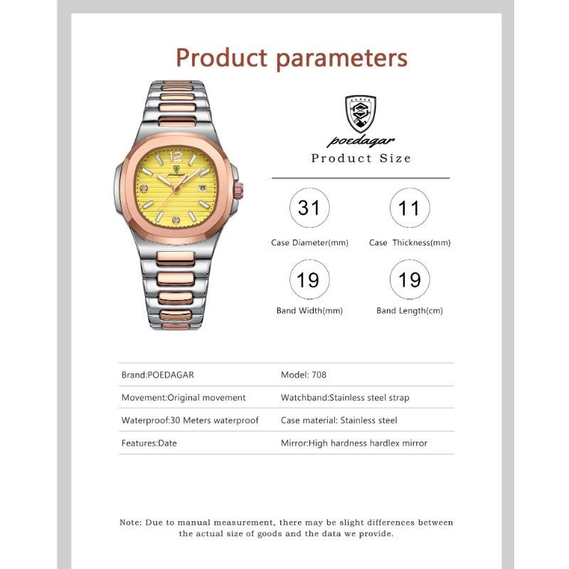 POEDAGAR Luxury Woman Watch Sports Quartz Ladies Watch for Women Waterproof Luminous Date Female Clock Dress Watches+box