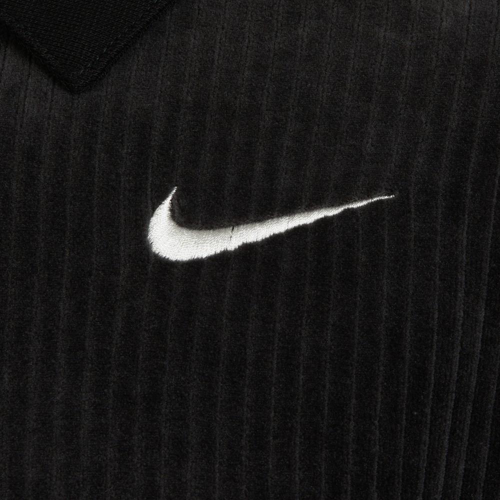 Nike Sportswear Corduroy Half-Zip Embroidered Logo Short Cropped Long-Sleeve Sweatshirt Women Tops Black DQ5939-010