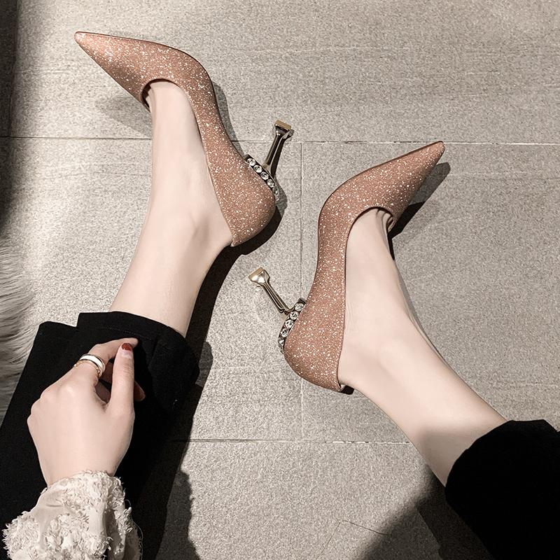 Fashion Silver Wedding Bride Shoe Woman Pumps Footwear Chic Point  Young Summer 2025 on Sale Luxury Brand High Quality Shoes for Women