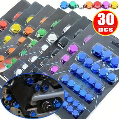 30 pezzi Coprivite per motocicletta Copridado colorato Copridado Accessori per motociclette per auto Scooter elettrici