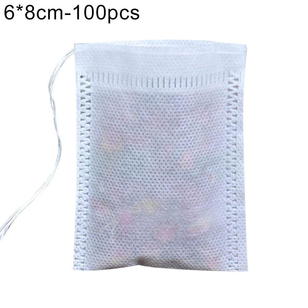 100Pcs Disposable Tea Bags Non-woven Fabric Spice Filters Teabags  Spice Tea Infuser With String Tea Herb Filter Bag Pouch 57cm