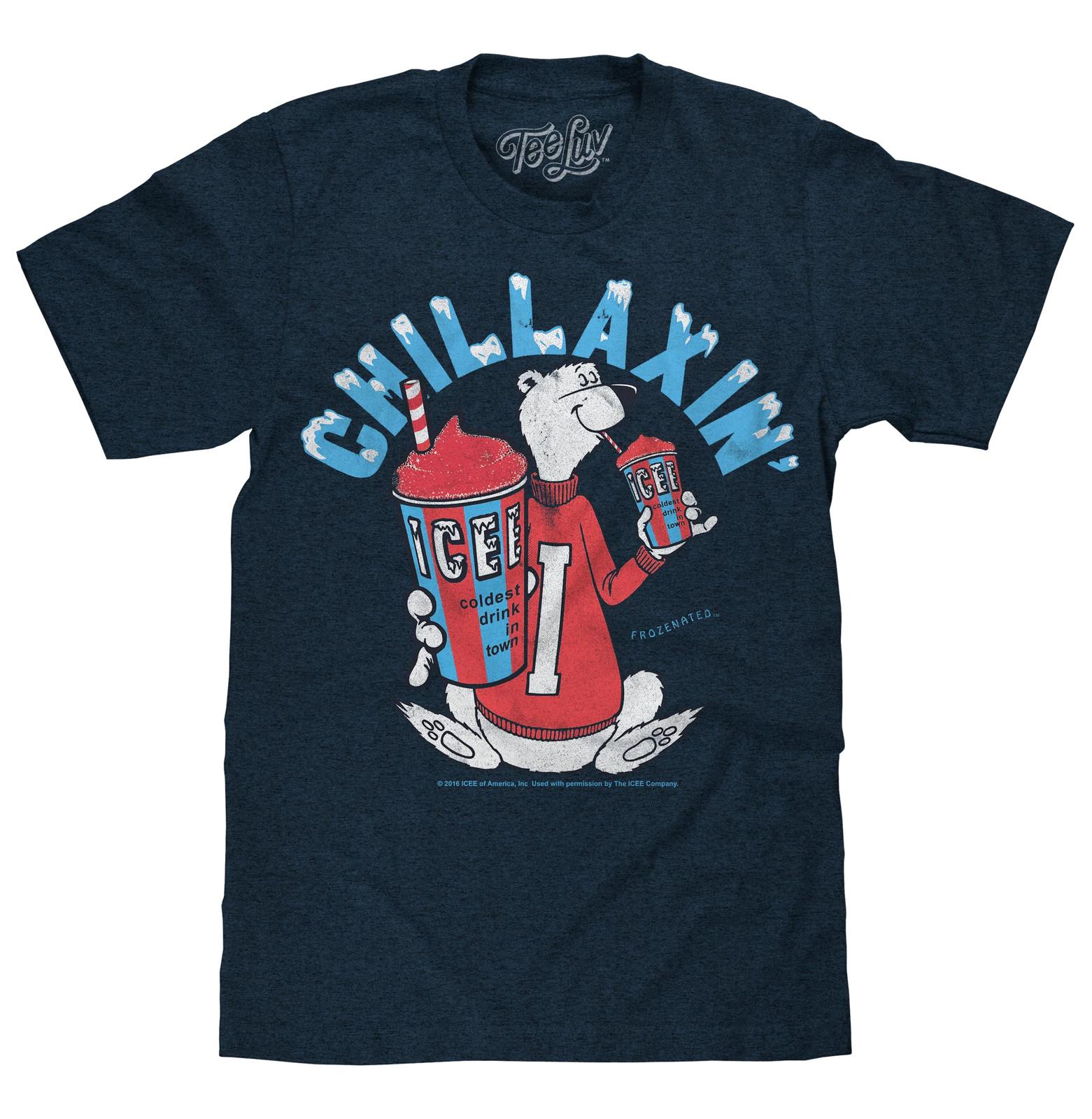 ICEE Chillaxin Faded Logo Mens T Shirt Navy Blue XL