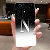 Anti-scratch Case For Tecno Camon 50 Pro 4G Jelly Clear TPU Soft Casing Fashion Lucky Initial Letter With Flower Couple Shell