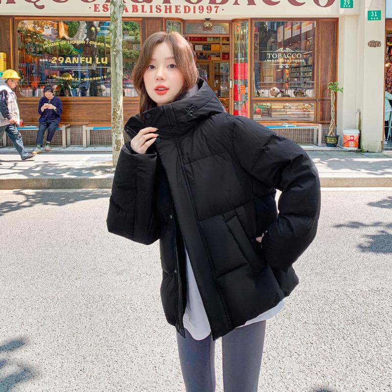 Women's 2025 Winter Korean-Style Hooded Down Jacket - Petite, Thick, and Warm White Duck Down Coat