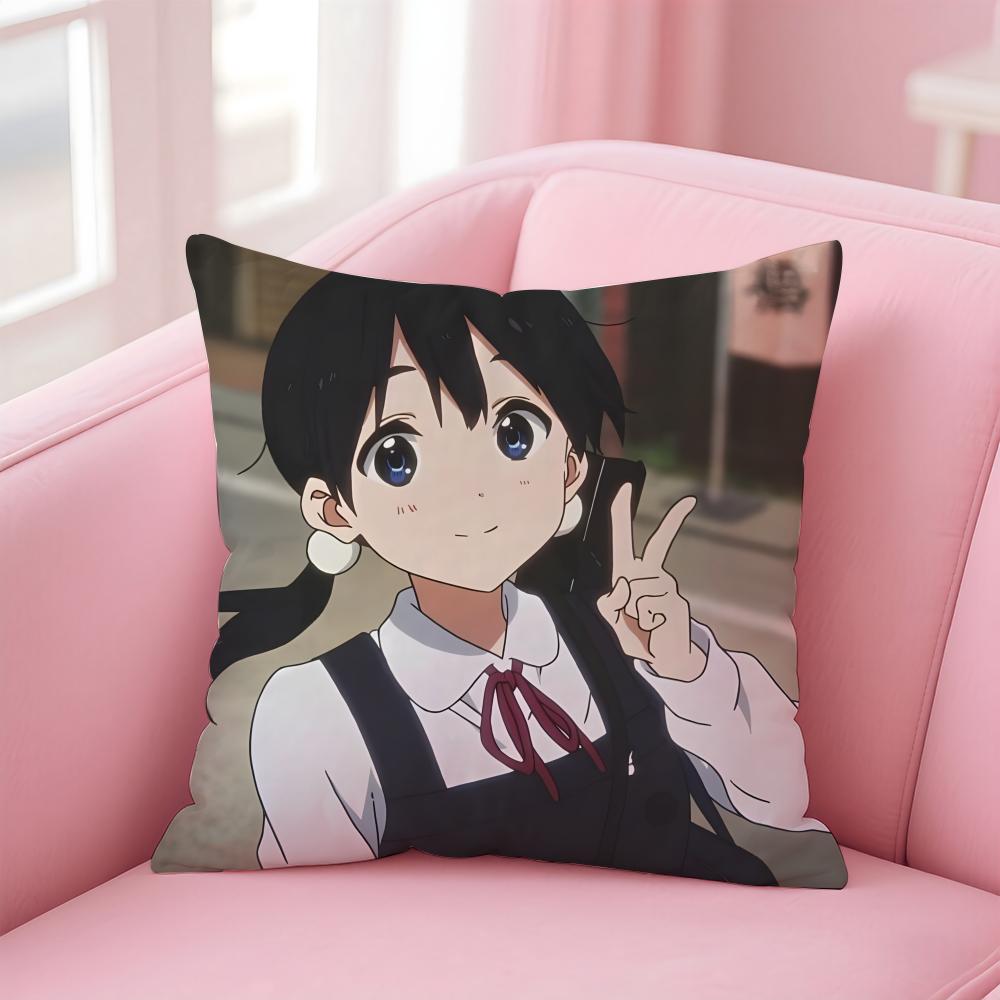Anime T-Tamako M-Market Cushion Cover Home & Car Multi-Scene Pillow Cover - Reversible, Soft & Durable for Daily Use