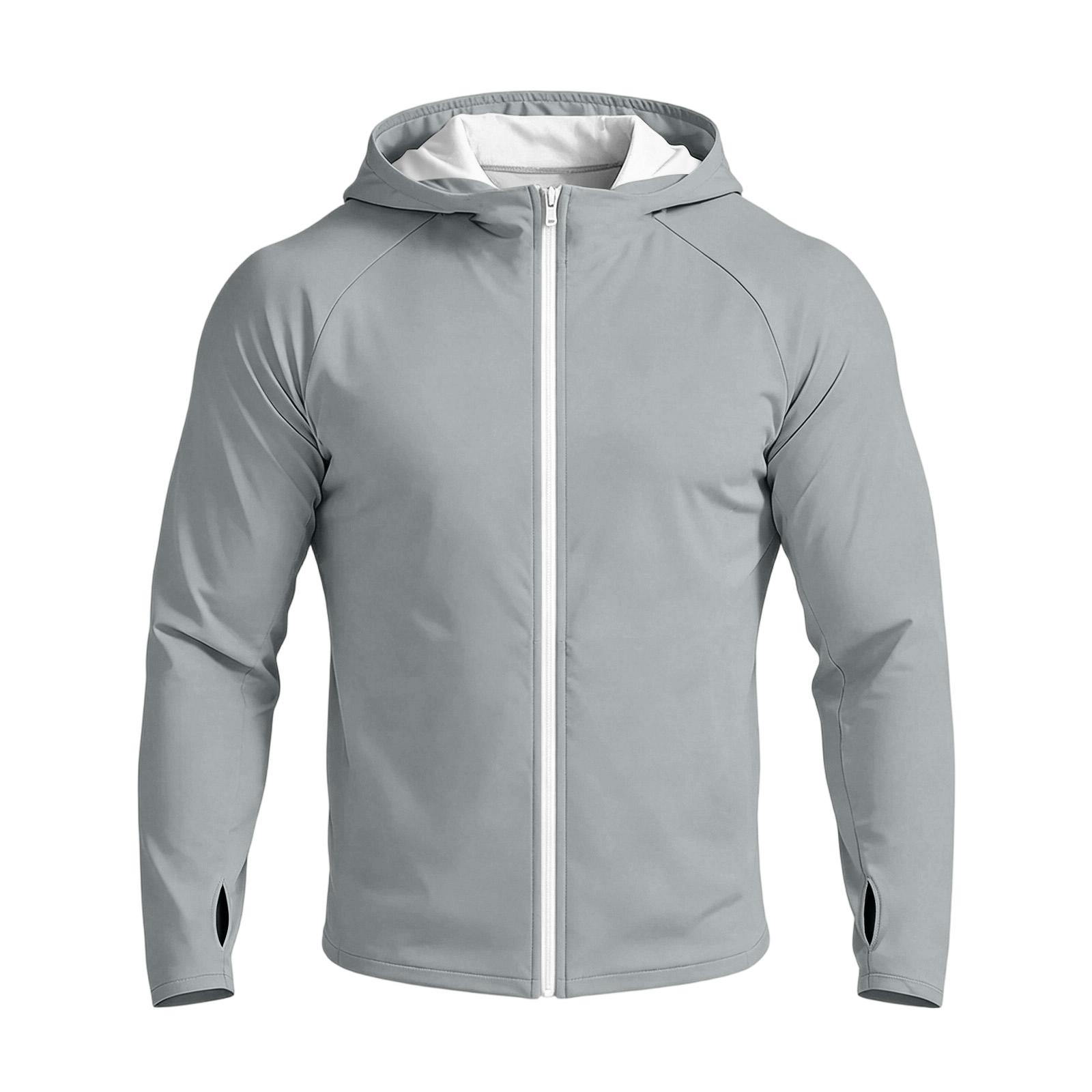 Men s Raglan Sleeve Hooded Jacket - Long Sleeve Casual Lightweight Color Outdoor Wear XL