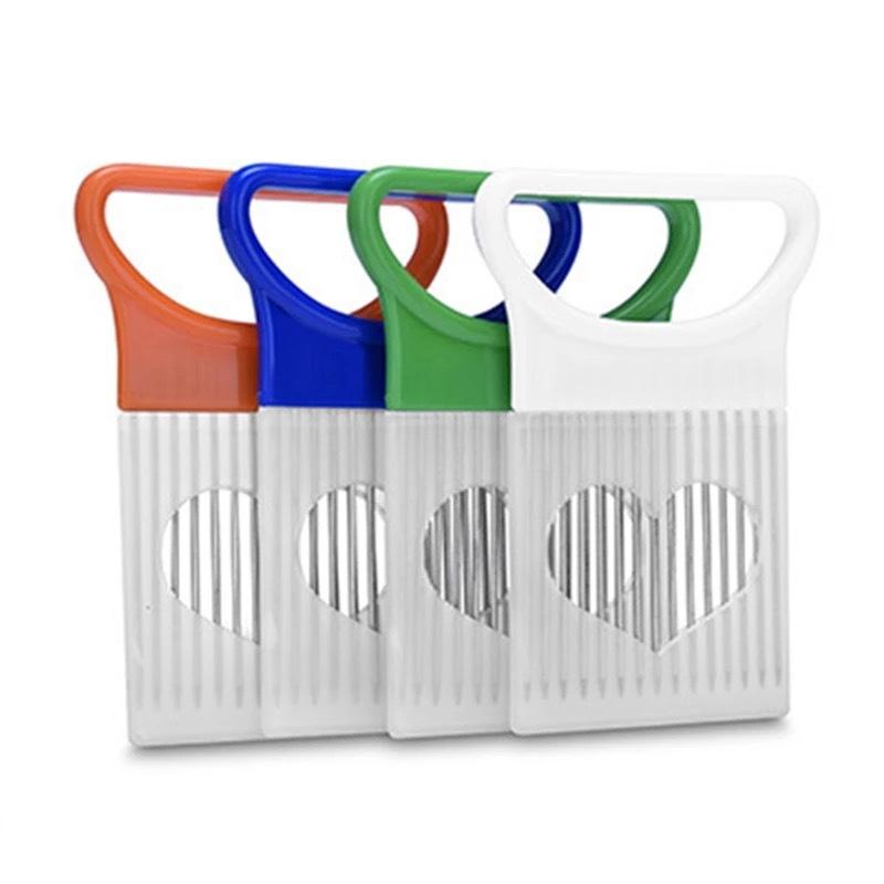 1/2 buc. Gadget pentru fructe din oțel inoxidabil Suport pentru ceapă, la îndemână, din oțel inoxidabil, unelte de gătit de siguranță pentru cartofi, tăietor, ajutor pentru tăiere