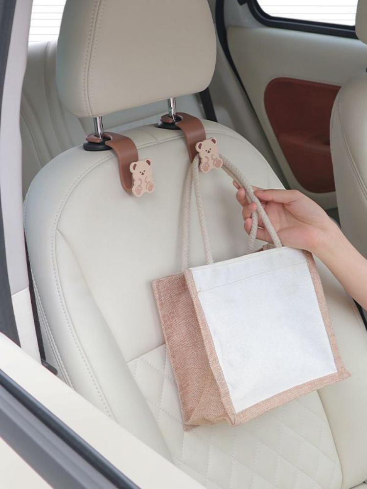 2pcs Car Hooks Creative Bear Storage Hooks Multi functional Hooks Car Interior Accessories