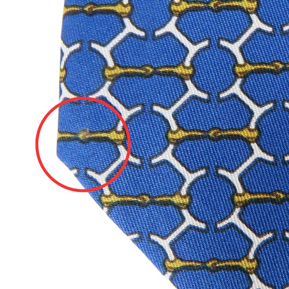 Used HERMES Tie Toyota Limited Edition Silk Blue Gold Business