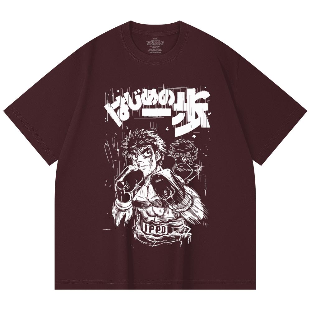 

230 Gsm 100% Cotton Hajime no Ippo V4 Ippo Print Unisex Heavy Cotton T Shirt 2XL