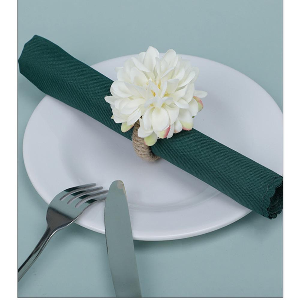 2pcs Simulated Carnation Napkin Rings Flower Shaped Towel Buckle Napkin Buckles  Home Kitchen Decor