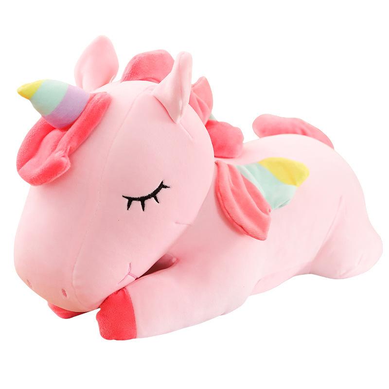 Cute Rainbow Horse Pillow Unicorn Doll Large Ragdoll Sleeping Pillow Ins Girl Heart Doll