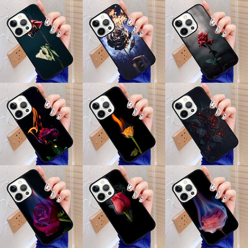 Burning Love Rose Phone Case Cover For iPhone 17 Air 16 15 6s plus 11 12 13 14 pro max shell coque