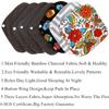 10PCS Reusable Bamboo Charcoal Cloth Panty Liner,Mixed Color,Women Menstrual Sanitary Pads