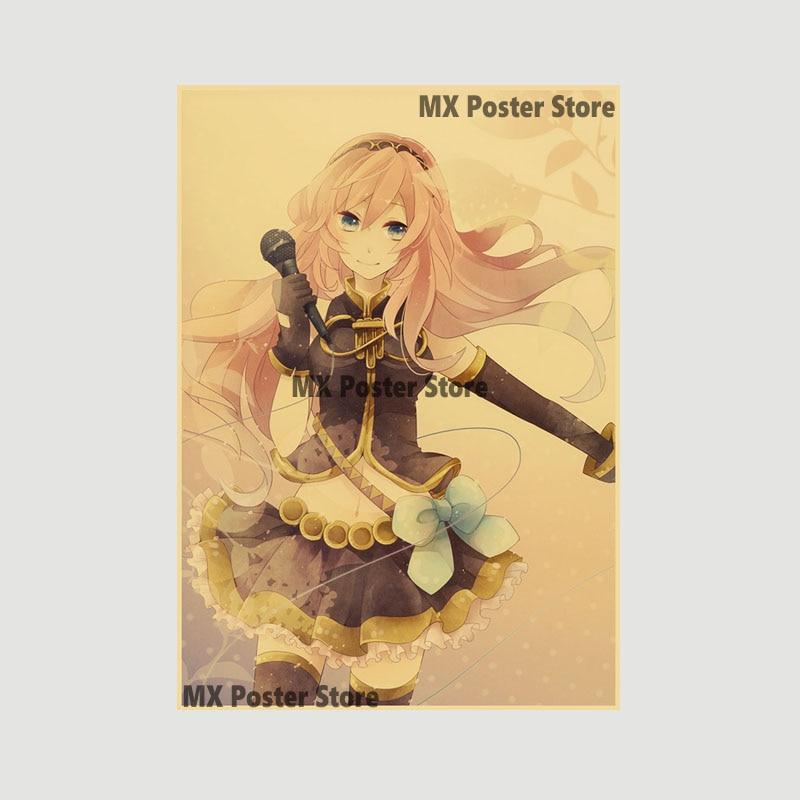 

Аниме идол мультфильм певец Мику плакат HD печать крафт-бумага ретро настенные художественные фотографии спальня декоративная живопись домашний декор подарки 42x30cm