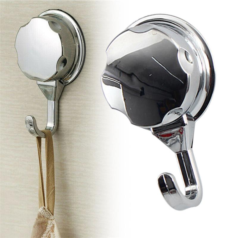 1/2X Removeable Vacuum Suction Cup Hooks Robe Towel Holder Hook Bathroom Kitchen