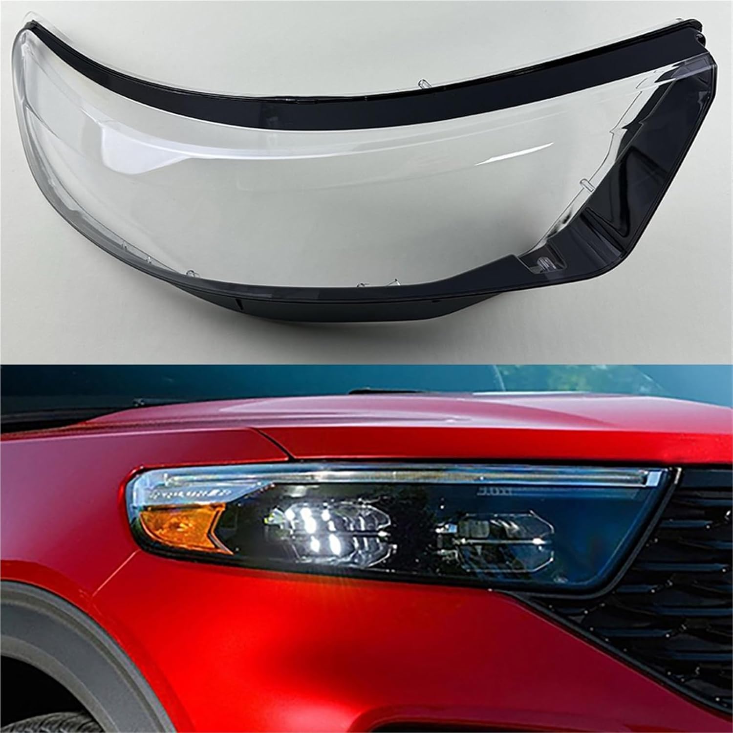 

Compatible for Ford Explorer 2020 2021 2022 US Version Front Headlamp Cover Headlight Shell Lampshade Plexiglass Replace Original Lens(Right Side) Right Side