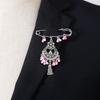Bohemian Rhinestone Flower Tassel Brooch for Women - Exotic Style Suit Coat Pin
