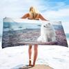 Samoyed Dog Beach Towel Cute Pet Bath Towel Microfiber Quick Dry Travel Sport Spa Swimming Pool Towels Absorbent Bikini Cover Up