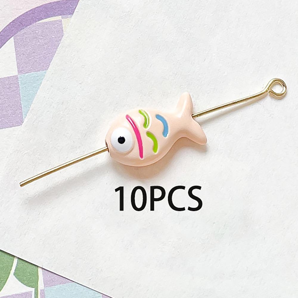 10pcs Handmade Craft Mini Fish Beads Cartoon Jewelry Making Material Bracelet Making Kit