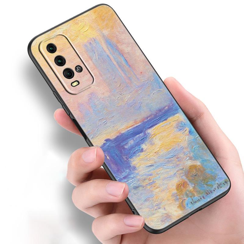 Claude Monet Silicone Phone Case For Xiaomi Redmi Note 11 10 9 8 Pro 11T 10T 10S 9S 8T 9 9A 9C 9T Black Soft Cover Coque Funda
