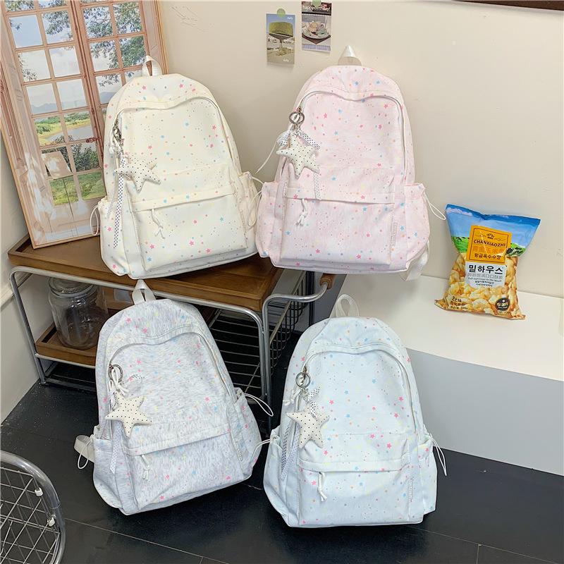Schoolbag Star Schoolbag Large Capacity Cute High School Students Lightweight Ins Wind Backpack Simple College Backpack Tide