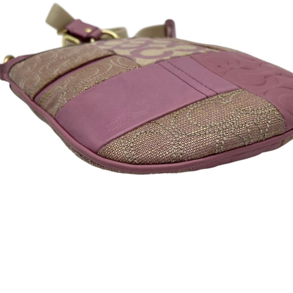 Used COACH Shoulder Bag Ali Patchwork Ali Patchwork SwingpackShoulder Bag Pink purple/beige canvas/leather Women