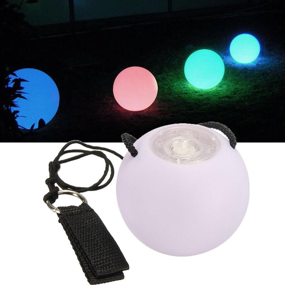LED POI Thrown Balls Waterproof for Xmas Home Party Wedding Garden Outdoor Decoration Professional Belly Dance Level Hand Props (2 Pcs)