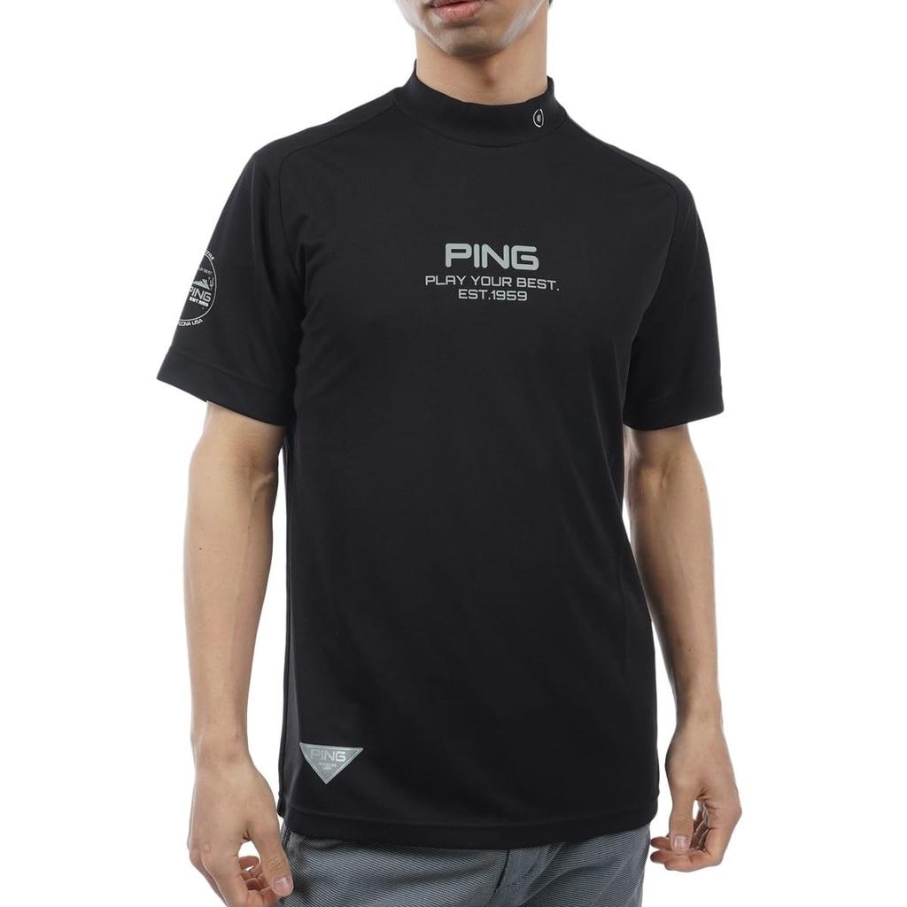 Ping Apparel Herren Kurzarm Rollkragenhemd (Antibakteriell, Geruchsresistent, Antistatisch) / Golf / 621-4167317 010_Schwarz LL