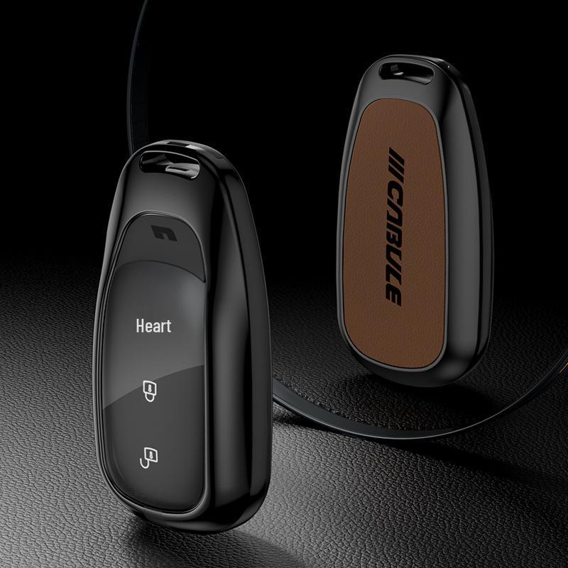 2020 Ideal One Key Case: Premium Metal & Leather, Full Coverage, Easy Install, No Screws.