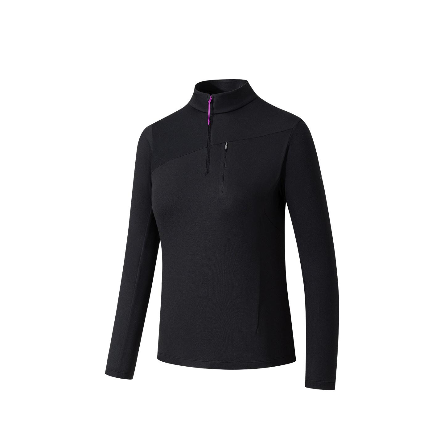 Anta Stand Collar Pullover Solid Color Versatile Casual Knit Sweater Women sweater 162610406-3 M