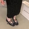 Fashion Square Toe Women Mary Jane Shoes Fashion Shallow Butterfly-knot Shoes Spring Ladies Elegant Dress Slip on Shoes