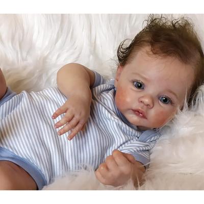 49cm Reborn Baby Doll Meadow 3D Delicately Painted Skin Doll Toy with Hand Rooted Hair Dolls Toys
