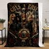 "Guns N' Roses Band Skull Art Printed Flannel Blanket for Bedroom, Living Room, Sofa, and Nap"