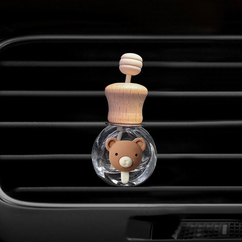 Sweet Smelling Auto Decor PerfumesClip Essential Oils Diffuser Air Freshener PerfumesHolder Empty Glass Bottle Accessory