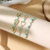 Vacation Style Beach Shell Braided Women's Multi-Strand Bohemian Heart Crystal Alloy Gift Bracelet