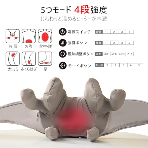 [Neu für 2025] Nackenpflege-Entspannungsgerät mit japanischer Sprachführung und Fernbedienung für Nacken, Schultern, Taille, Rücken, Oberschenkel und Waden. 5 Mod