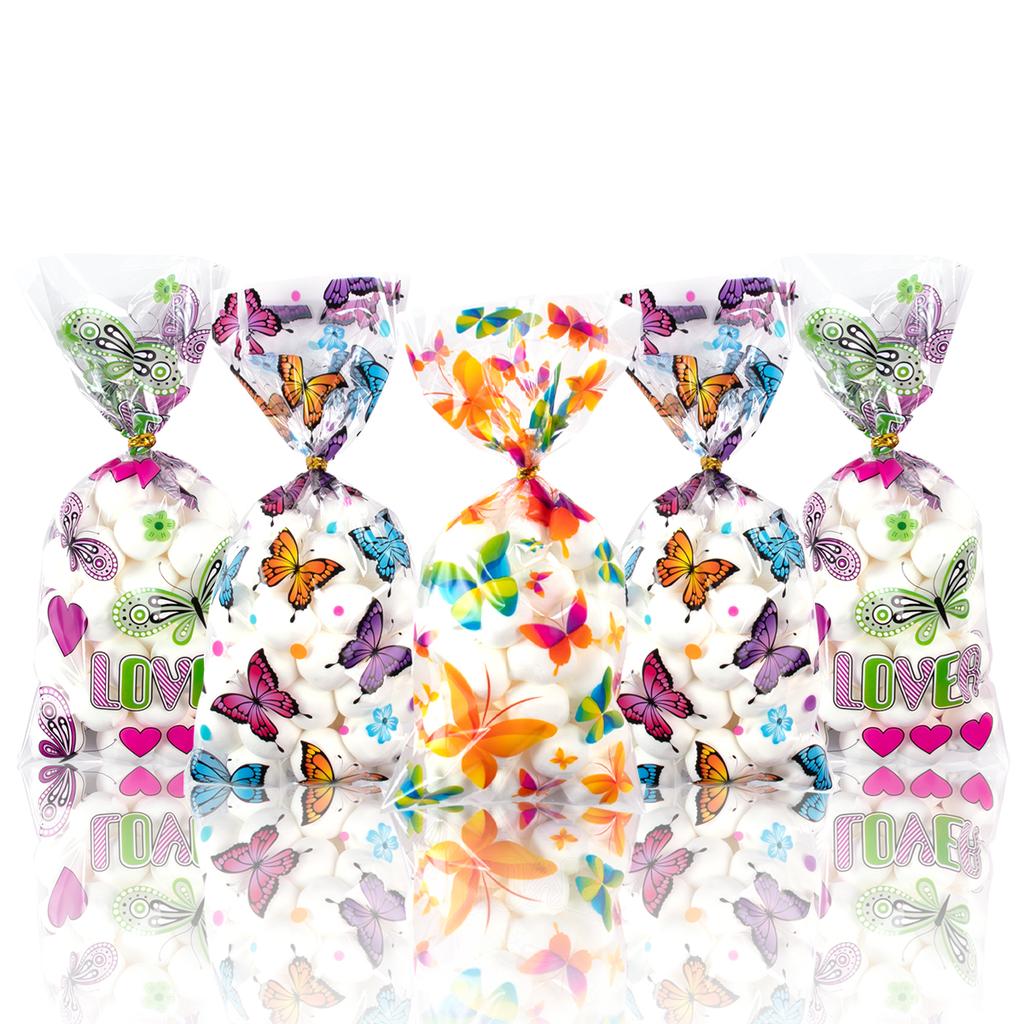 50pcs Jungle Safari/Dinosaur/Unicorn Party Gift Bags Plastic Candy Treat Bag Party Decorations for Kids Birthday Baby Shower