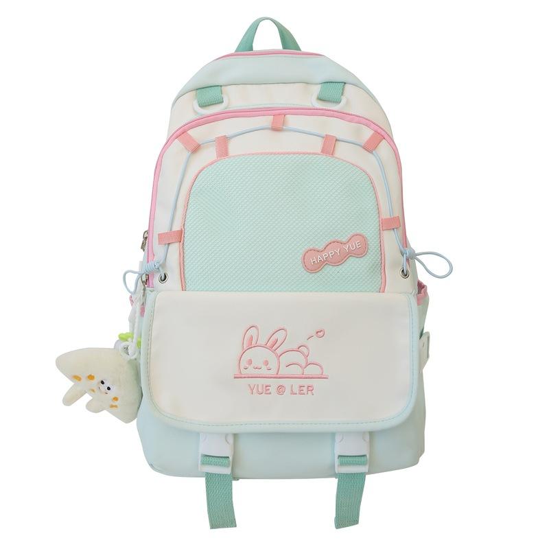 Schoolbag Japanese Macaron Backpack 1011 New School Bag Contrast Color Primary, Junior, High and Middle School Students Large Capacity Backpack