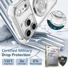 Rotating Magnetic Folding Stand Luxury Transparent Phone Case For iPhone 17 16 15 14 13 12 11 Pro Max Plus 17Air Anti-Drop Cover