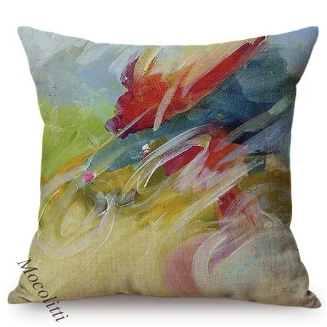 Modern Abstract Oil Painting Decoration Cushion Cover Colorful Graffiti Art Square Pillowcase Home Decor Room Bed Cushion Cover