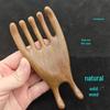 Sandalwood Dual-Use Head Massage Comb: Five-Claw & Five-Tooth Large Scalp Massager - Buddha Hand Design.