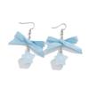 New Style Small Fresh Bow Ribbon Earrings Women Sweet Stylish Pentagram Versatile Temperament Romantic Cute Party Jewelry