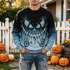 Men's Casual Halloween Printed Neck Long Sleeve Sweatshirt Pullover