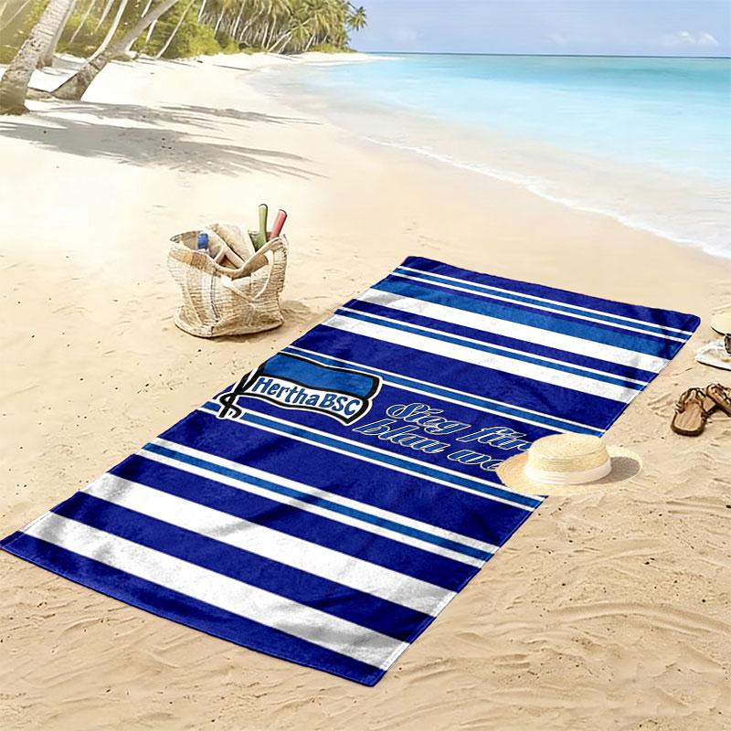 Hertha BSC Print Strandtuch, Großes Weiches Schnelltrocknendes Handtuch für Strand Camping Schwimmen