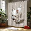 Süßer Westie Hund Duschvorhang 3D Cartoon Design Wasserabweisendes Gewebe Haustierliebhaber Thema Moderne Badezimmerdekoration