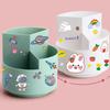 360 Degree Rotating Desktop Organizer Multi Functional Plastic Storage Box With Partition Design For Work and Study