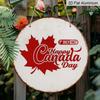 2D Flat - 1pc Round Metal Aluminum Sign, Retro Plaque for Canada Day, Canadian Maple Leaf Decorative Sign, Suitable for Canada Day Celebration
